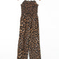 Leopard Smocked Halter Neck Jumpsuit