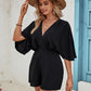 Cutout Surplice Half Sleeve Romper