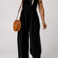 Smocked Square Neck Wide Leg Jumpsuit with Pockets