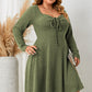 Plus Size Sweetheart Neck Long Sleeve Ribbed Dress