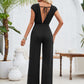 Twisted Round Neck Cap Sleeve Jumpsuit