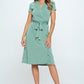 RENEE C Tie Front Surplice Short Sleeve Dress