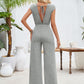 Twisted Round Neck Cap Sleeve Jumpsuit