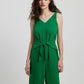 Knot Detail Tie Front Sleeveless Jumpsuit