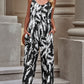 Printed Spaghetti Strap Jumpsuit with Pockets