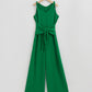 Knot Detail Tie Front Sleeveless Jumpsuit