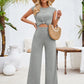 Twisted Round Neck Cap Sleeve Jumpsuit