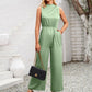 Cutout Tied Wide Leg Sleeveless Jumpsuit