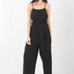 VERY J Pintuck Detail Woven Sleeveless Jumpsuit