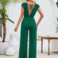 Twisted Round Neck Cap Sleeve Jumpsuit