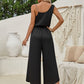 Chain Detail Asymmetrical Neck Jumpsuit