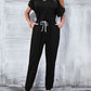 V-Neck Cold-Shoulder Jumpsuit with Pockets