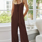 Scoop Neck Spaghetti Strap Pocket Jumpsuit