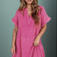 Tiered Notched Short Sleeve Dres