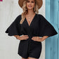 Cutout Surplice Half Sleeve Romper