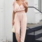 Frill Surplice Cold Shoulder Jumpsuit