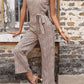 Printed Tie-Waist Wide Leg Jumpsuit