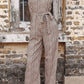 Printed Tie-Waist Wide Leg Jumpsuit