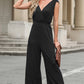 Surplice Wide Strap Jumpsuit with Pockets