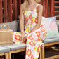 Floral Square Neck Smocked Wide Leg Jumpsuit