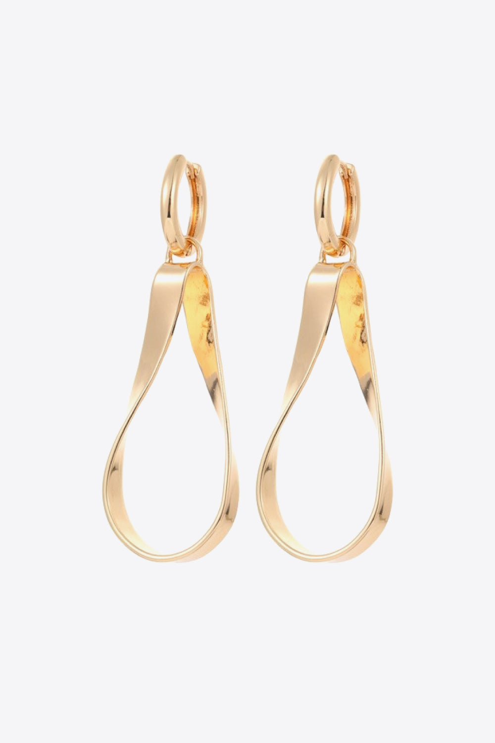 Teardrop Twist Loop Alloy 18K Gold-Plated Earrings