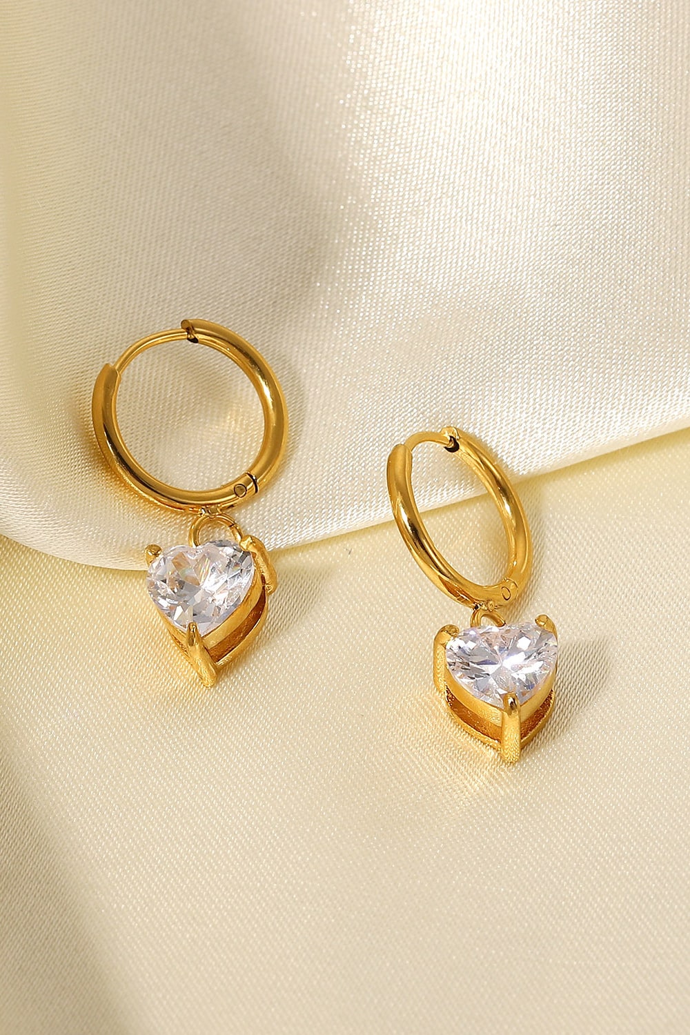 Rhinestone Gem Gold-Plated Drop Earrings