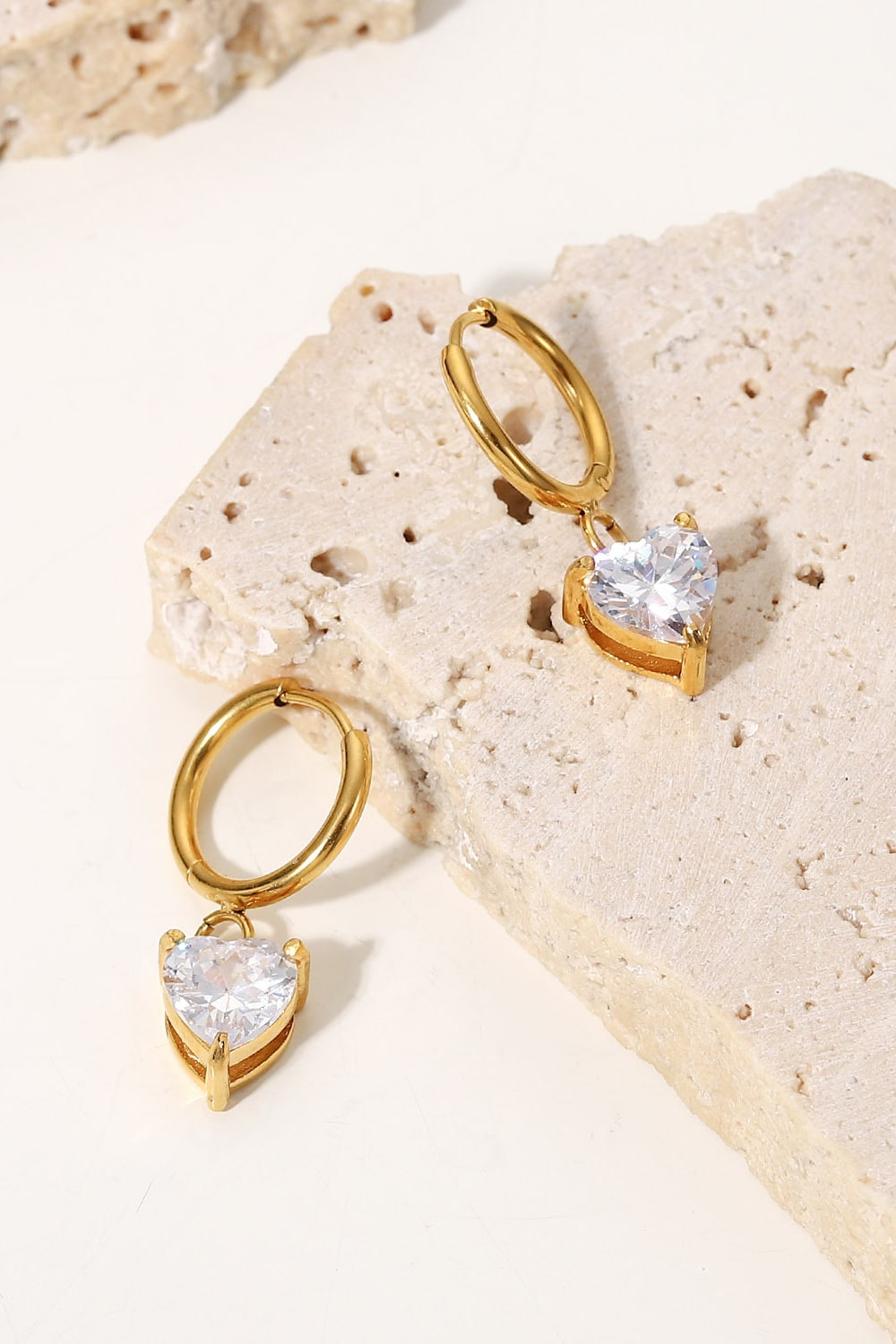 Rhinestone Gem Gold-Plated Drop Earrings