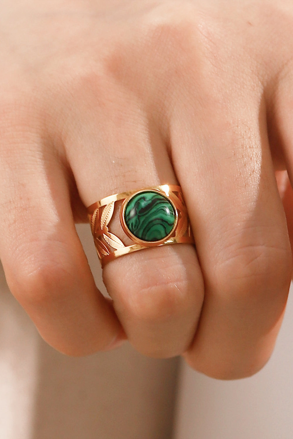 Enchanted Forrest Green Leaf Ring