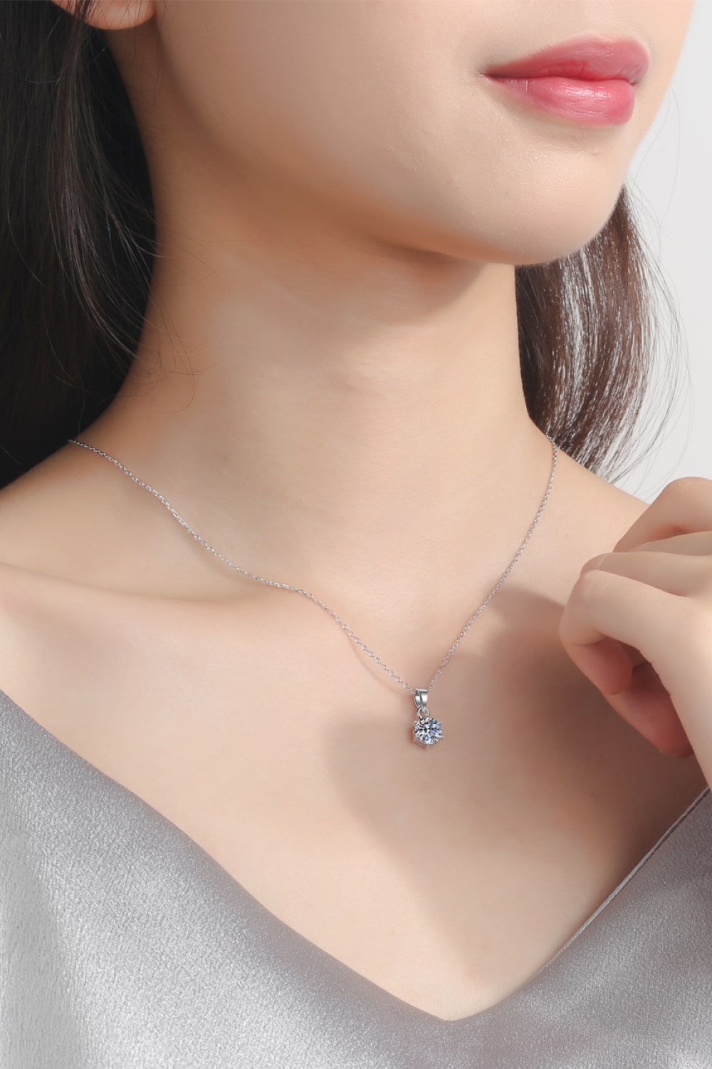 Simply Beautiful Gem Moissanite Pendant Necklace