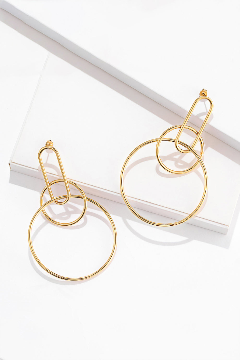 Trendy Link Hoop Drop Earrings