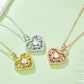 Heart Shape Moissanite Gem 925 Sterling Silver Necklace