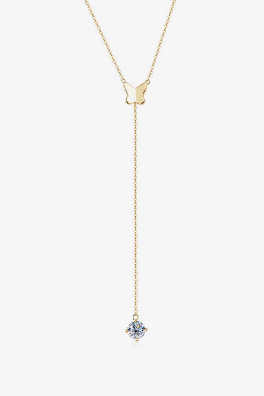 Long Chain Moissanite Gem Necklace 1 Carat 925 Sterling Silver