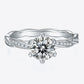 Twisted Band 1 Carat Moissanite 925 Sterling Silver Ring