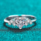 Heart Shaped 1 Carat Moissanite Ring in Silver
