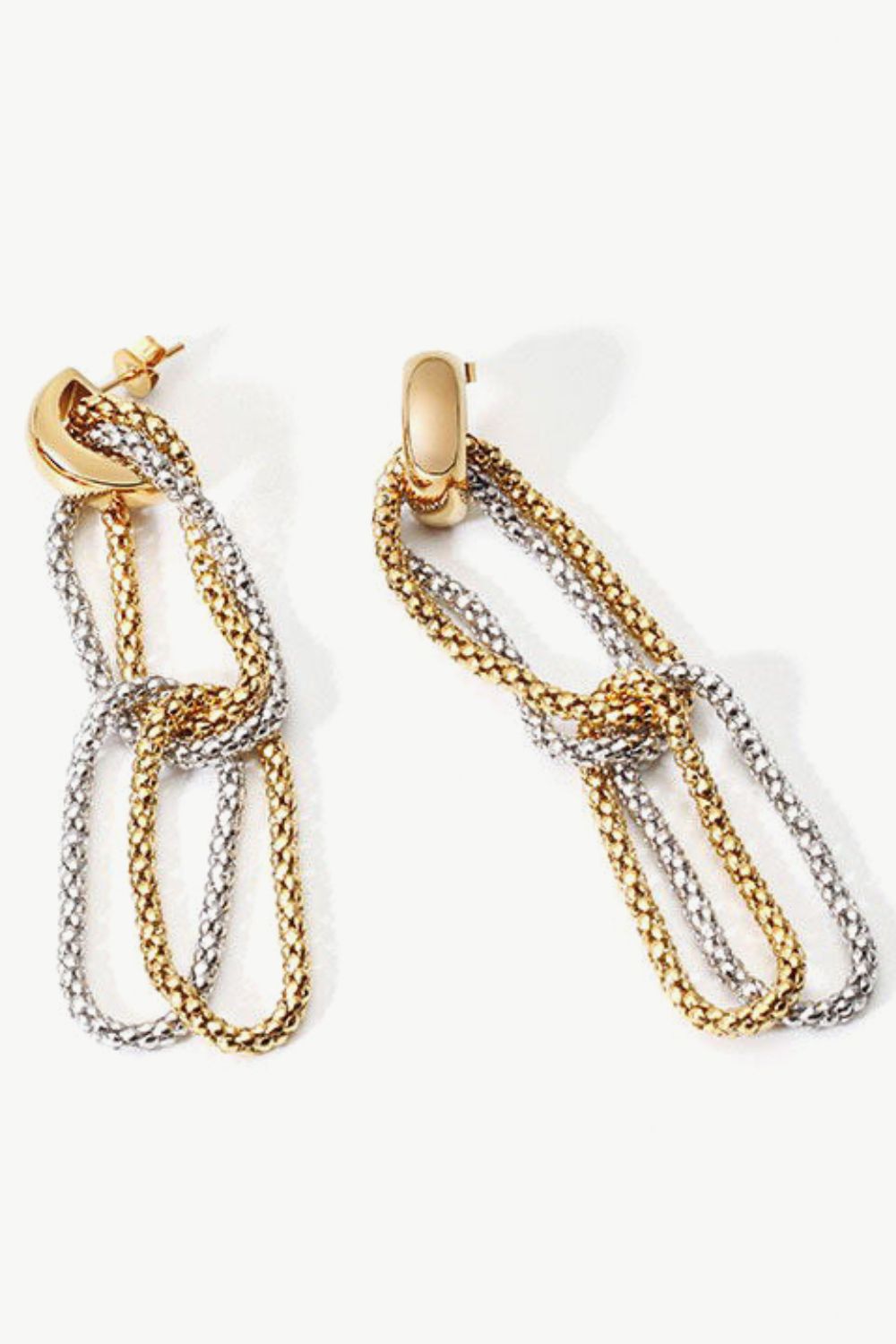 Double Hoop Chain Dangle Earrings