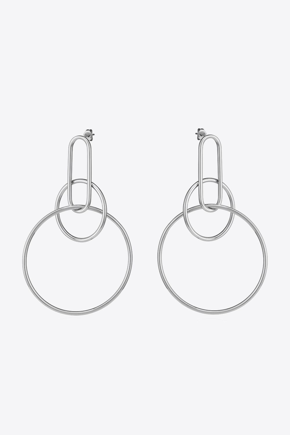 Trendy Link Hoop Drop Earrings