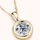 Circle Pendant 2 Carat Moissanite 925 Sterling Silver Necklace