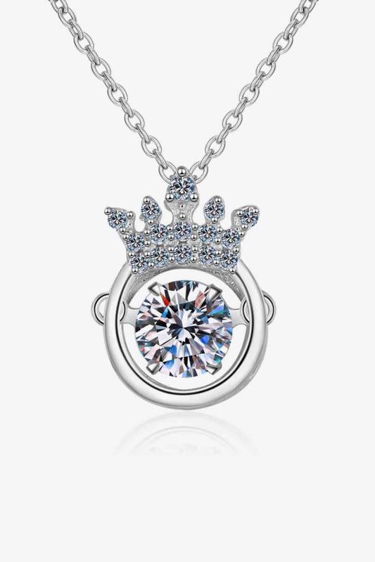 Royal Crown Moissanite 925 Sterling Silver Necklace