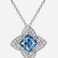 Blue Gem 1 Carat Moissanite Floral Pendant Necklace