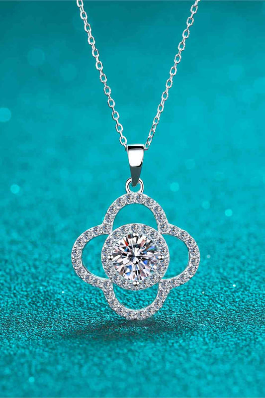 Unique Shape 1 Carat Moissanite 925 Sterling Silver Necklace