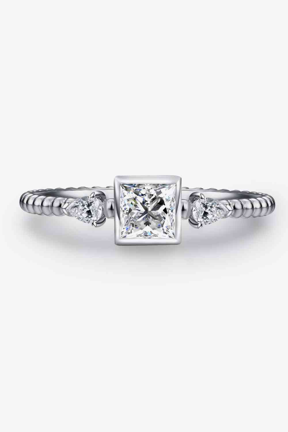 Unique & Chic Moissanite Square Shape 925 Sterling Silver Ring