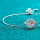 Circle Pendant Thin Chain Moissanite Bracelet