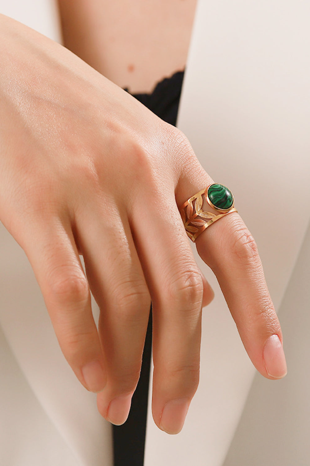 Enchanted Forrest Green Leaf Ring