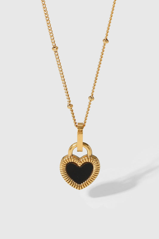 Unique & Chic Black Heart Pendant Necklace