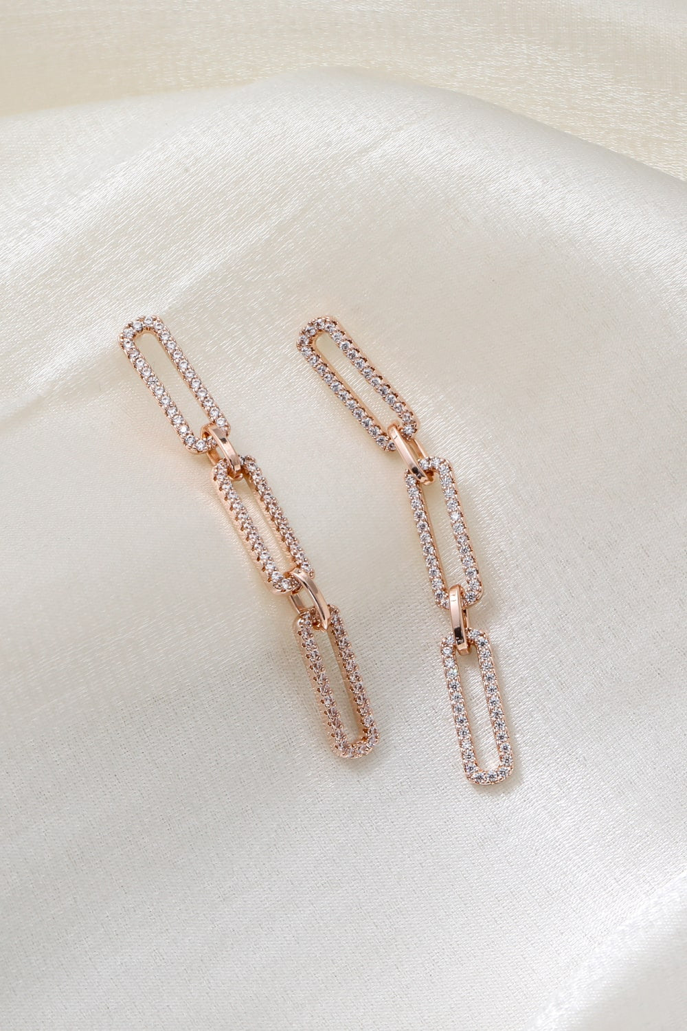 Rhinestone Chunky Chain-Link Drop Earrings