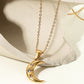 Moon Pendant 18K Gold Plated Inlaid Zircon Necklace