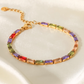 18K Gold Plated Multicolored Cubic Zirconia Bracelet