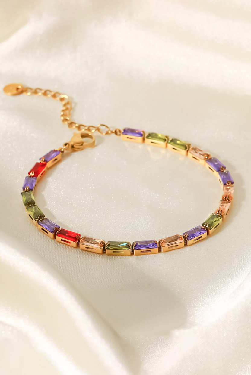 18K Gold Plated Multicolored Cubic Zirconia Bracelet