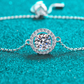 Circle Pendant Thin Chain Moissanite Bracelet