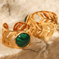 Enchanted Forrest Green Leaf Ring